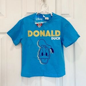 Disney Mickey and Friends Donald Duck Cotton Blue Kids Short-sleeves T-shirts